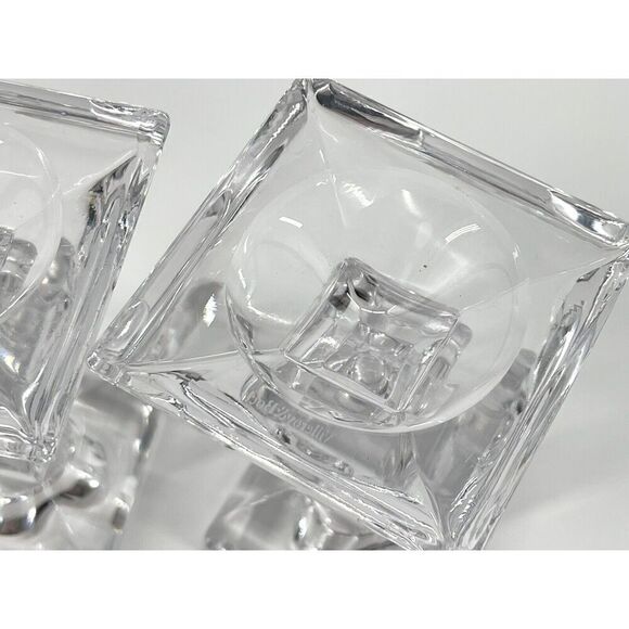 VILLEROY & BOCH Candle Taper Holders Crystal Square 4” Tall Set Of 2 - Picture 5 of 7